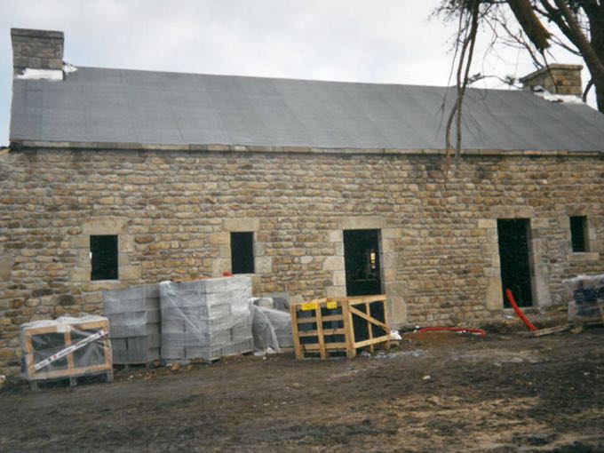 Construction maison habillage pierre